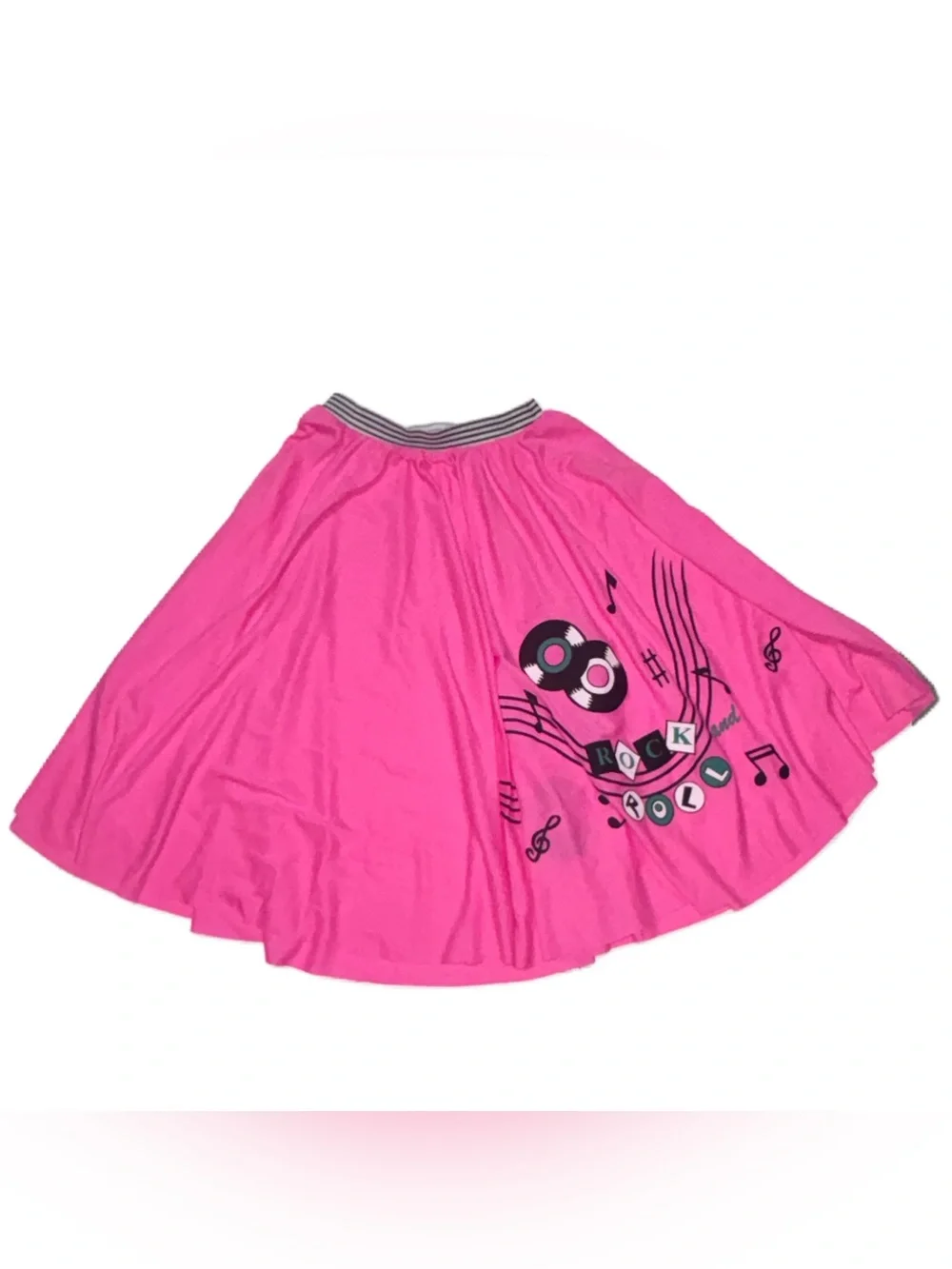 Girls' Pink Rock 'n' Roll 50’s 3 Piece Costume - Skirt Neckerchief Shirt 12/14